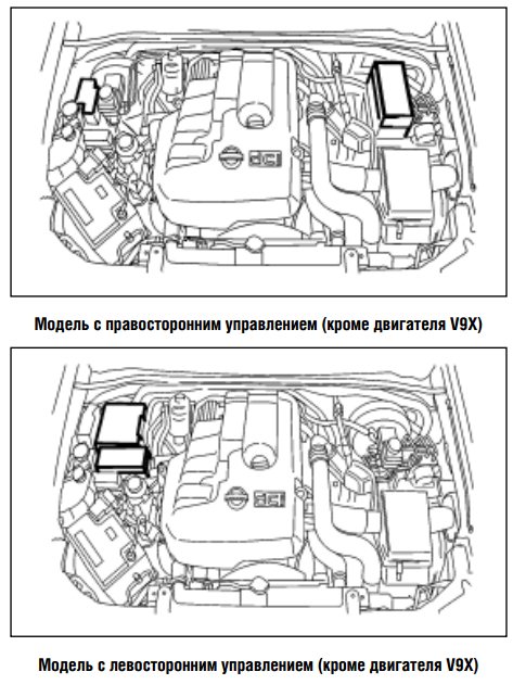 Расположение блоков под капотом d40